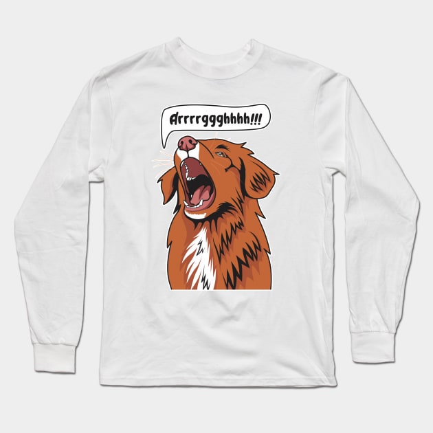 Angry Nova Scotia Duck Tolling Retriever Long Sleeve T-Shirt by welovetollers